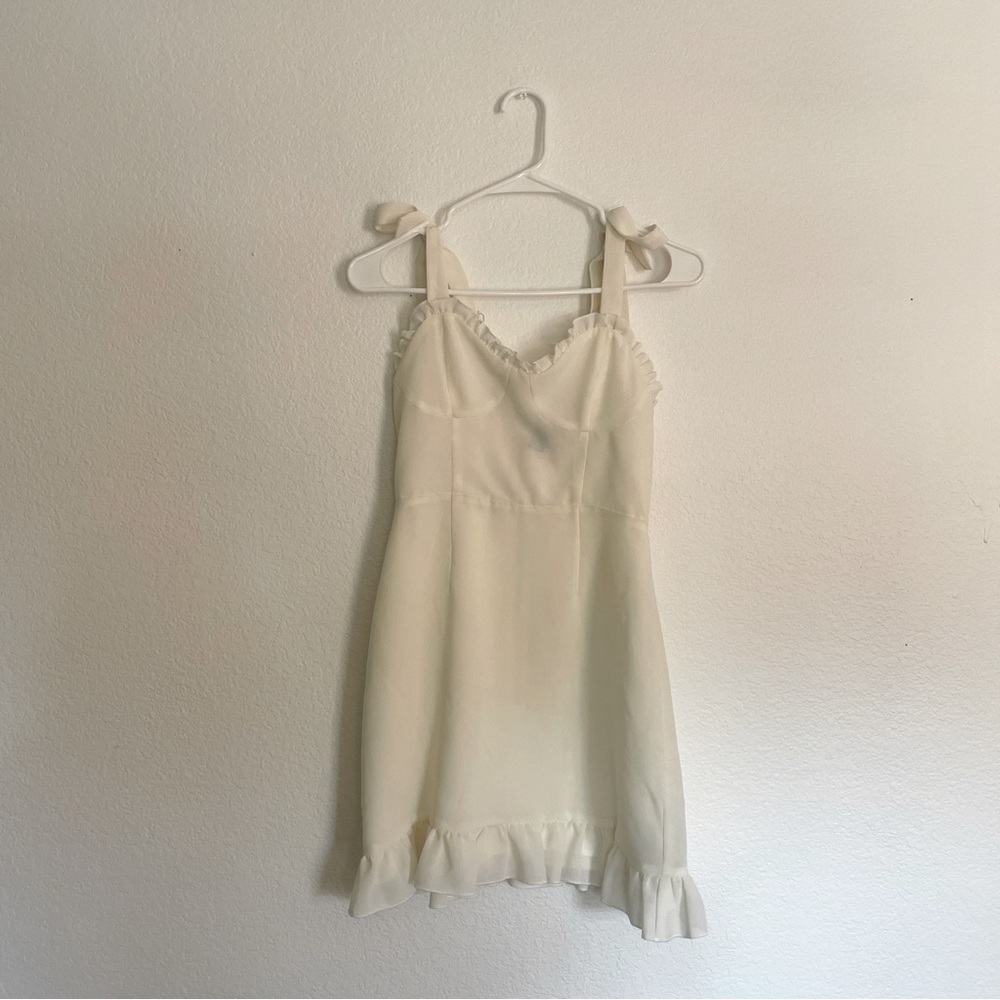 Short White Ruffled Forever 21 Dress